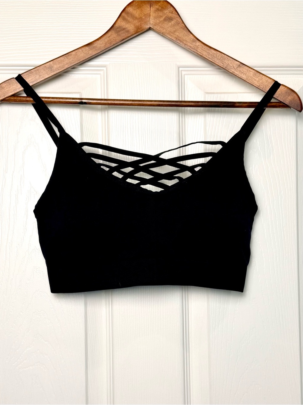 Velocity Black Lattice Front Bralette